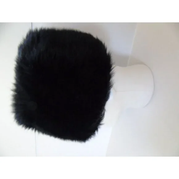 Vintage Lamb Wool Hat Black Cossack 1950 display picture 3